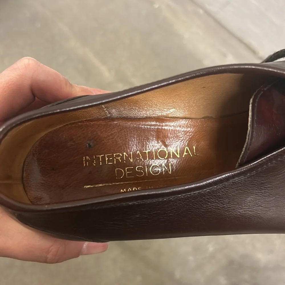 Classic Brown Leather Lace-Up Women's Loafers - Picture 5 of 7